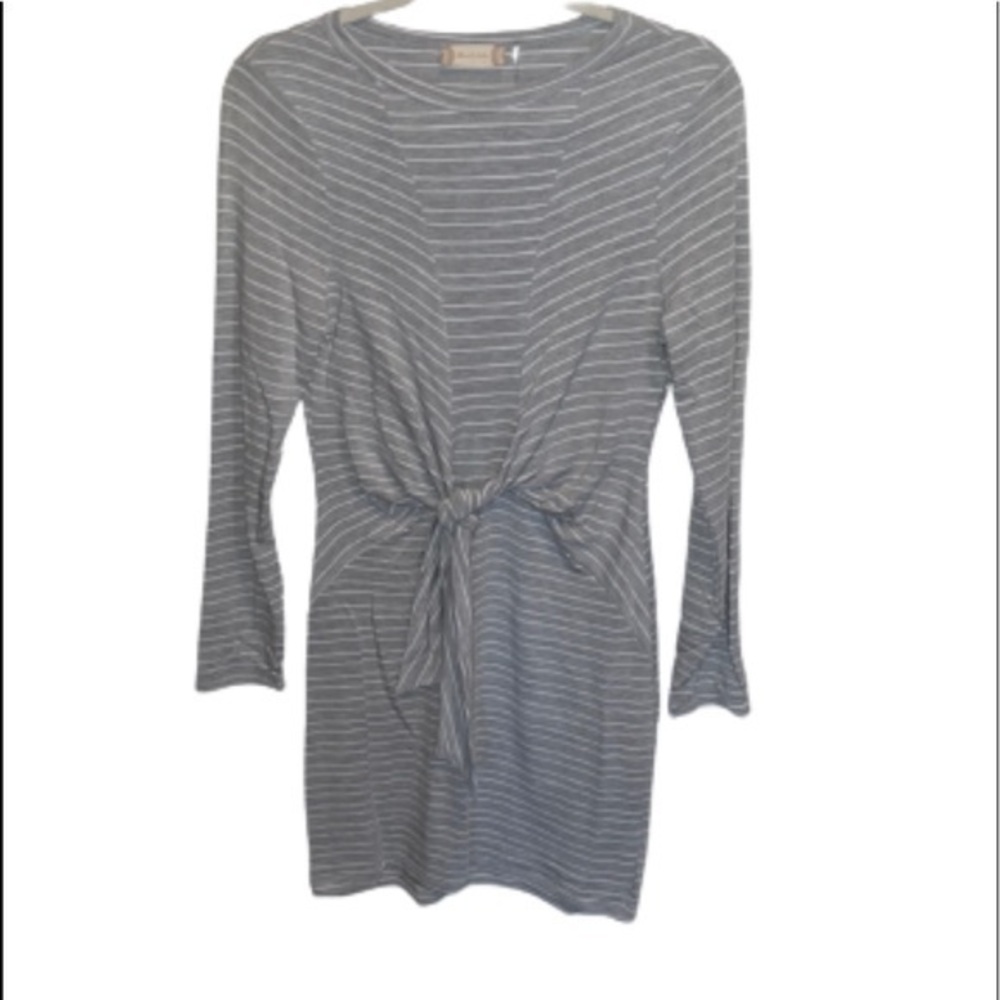 Altar’d State gray/white striped long sleeve dress size L